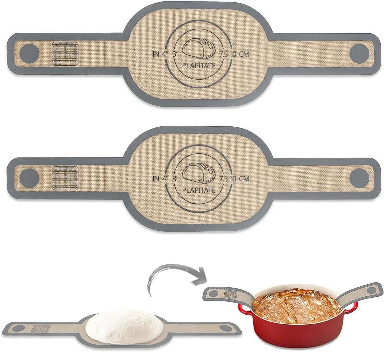 Silicone Bread Sling For Dutch Oven (2-Pack) | Non-Stick Baking Mat With Long Handles