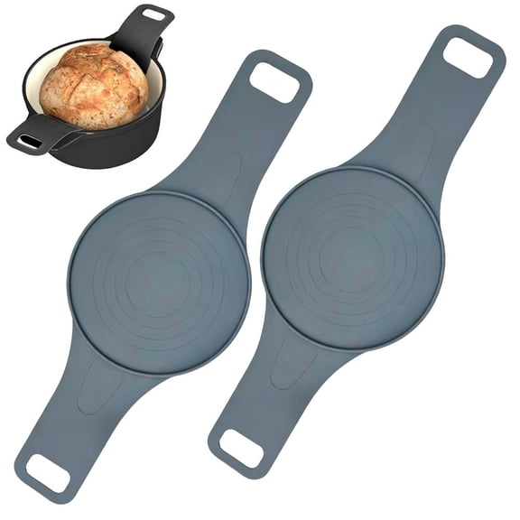 Silicone Bread Sling for Dutch Oven, Non Stick Reusable Bread Mat, 2PCS Sourdough Sling for Breads Making Accessories & Sourdough Gifts,Reusable Breads Baking Mat with Long Handles,22.4