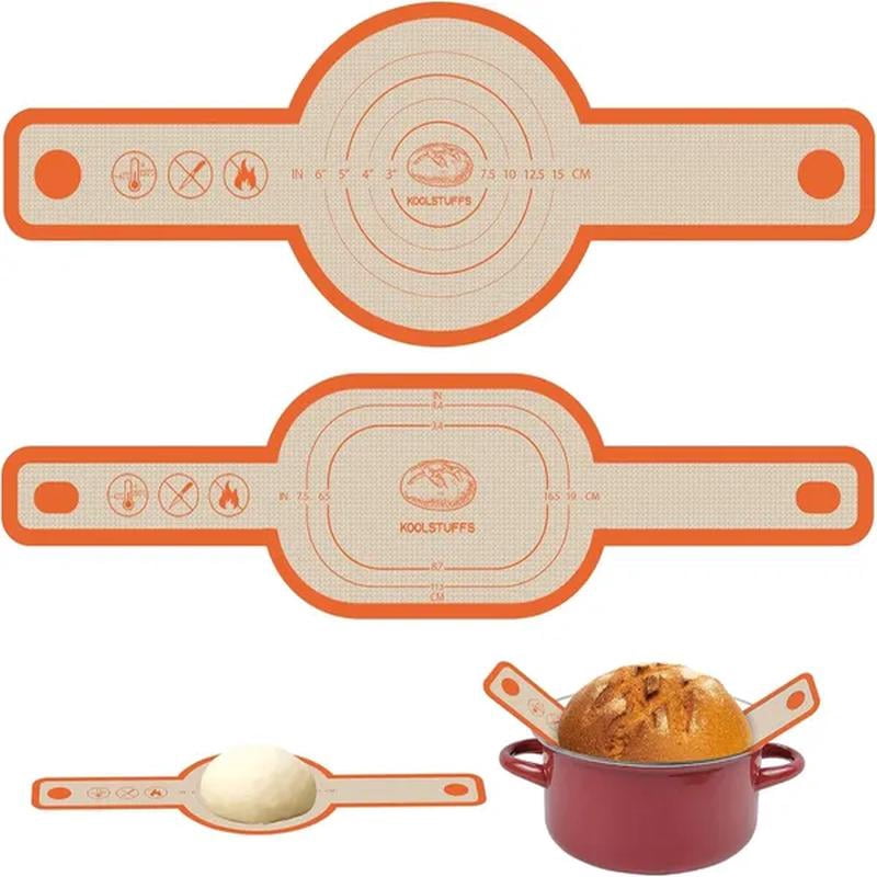 Silicone Bread Sling Oval and Round Nonstick Reusable Baking Mats Easy To-Clean Dutch Oven Liners