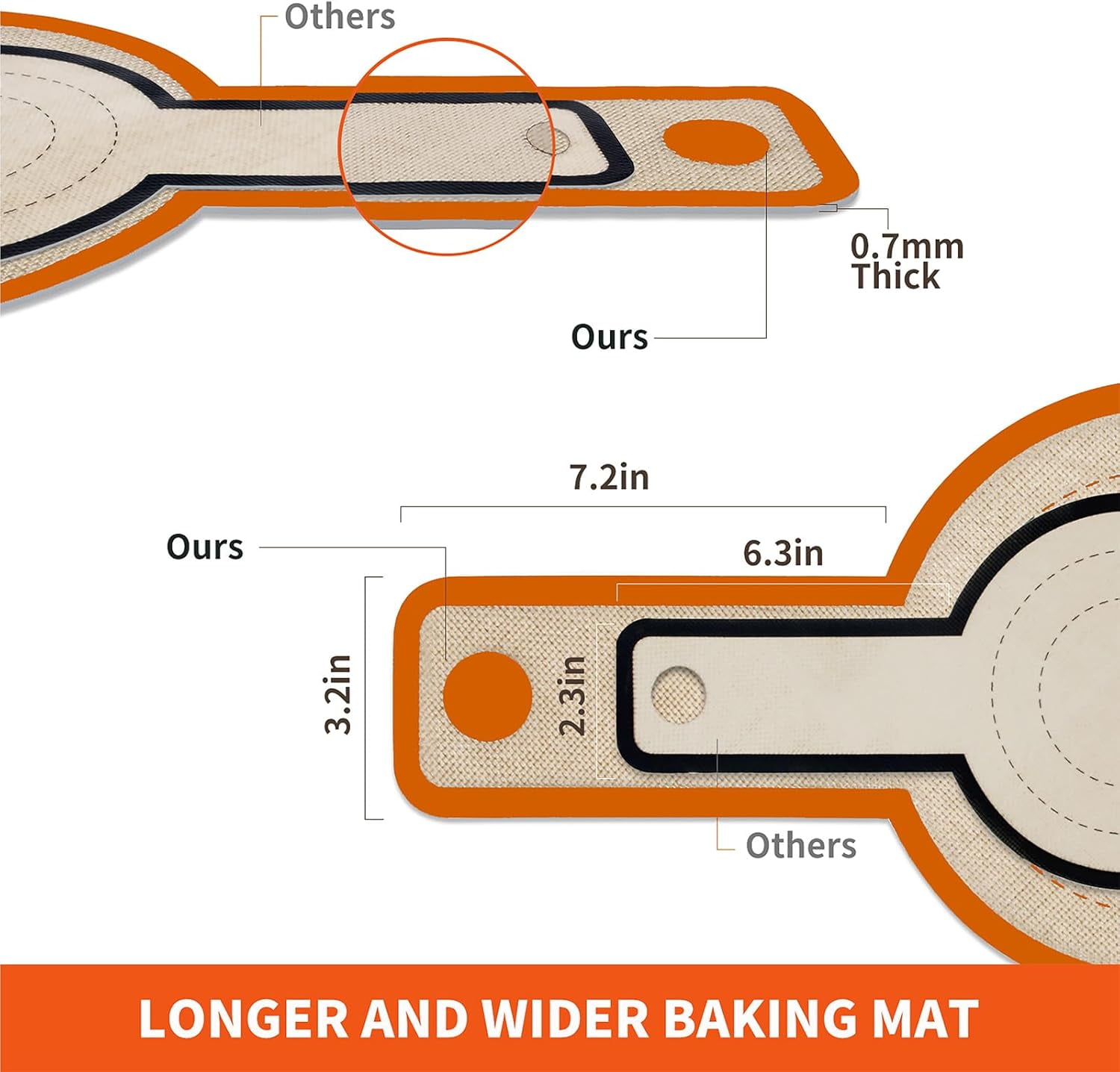 Silicone Bread Sling for Dutch Oven Liner, Non Stick, Reusable Silicone Baking Mat with Long Handles, Easy to Transfer Sourdough Bread