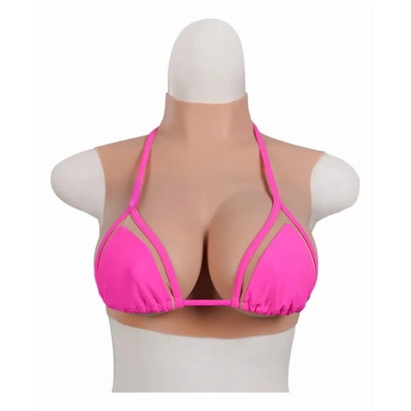 Silicone Breast Form Ultra-Thin Lightweight Design with Flat Neck Style, Flexible Soft Silicone, B/C/D/F/G Cup Options, 2nd Gen