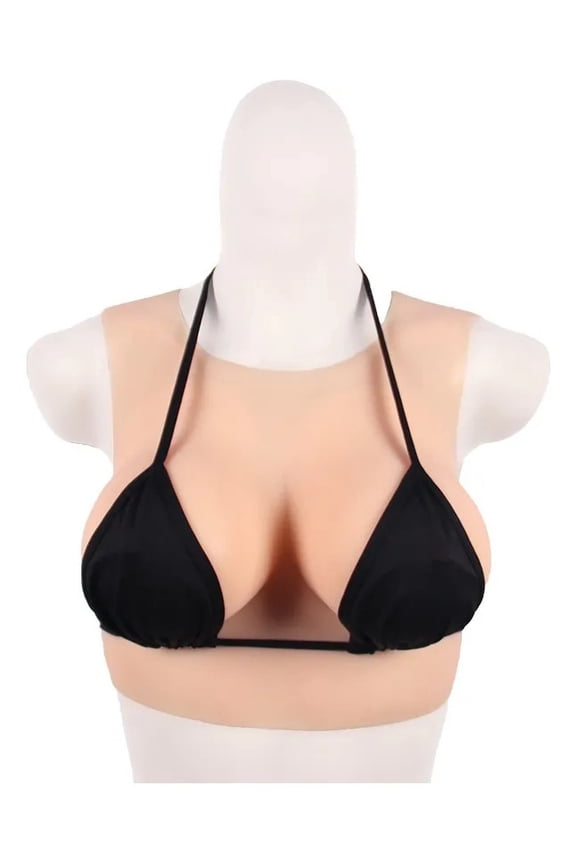 Silicone Breast Form Ultra-Thin Lightweight Design with Flexible Fit, Round Neck Style, B/C/D/F/G Cup Options, 2nd Gen