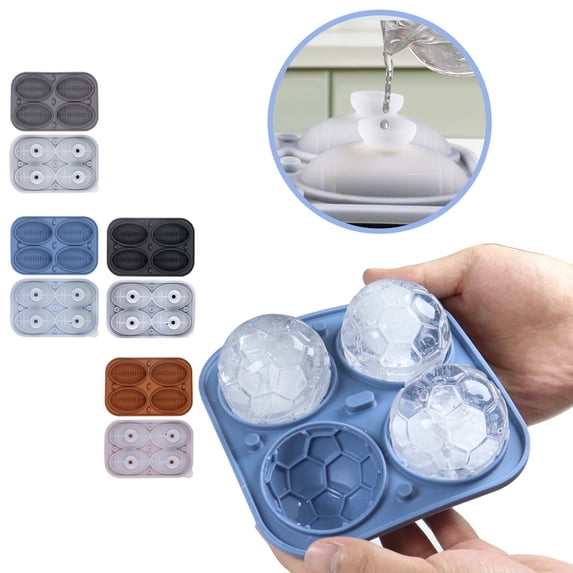 Silicone Brown Rugby Ball Tray - Flexible Reusable Silicone Ice Sphere ...