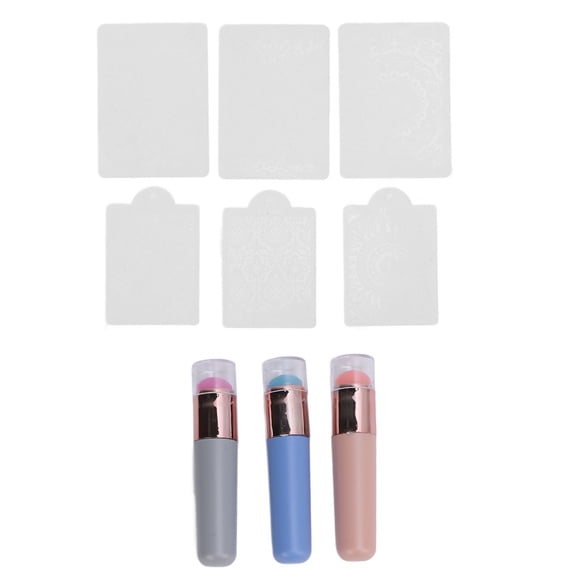 Silicone Brush for Ombre Nail Art Portable Chrome Applicator Stamping Tool 5.9 inches / 15.0 cm, 3 Count