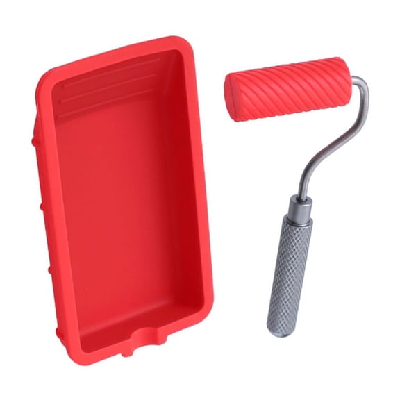 Silicone Brush with Tray Multifunction Paint Tool set Even Application Roller with Tray Suitable for Home Renovations Ta