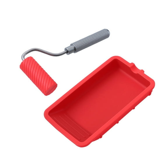 Silicone Brush with Tray Multifunction Paint Tool set Even Application Roller with Tray Suitable for Home Renovations Ta