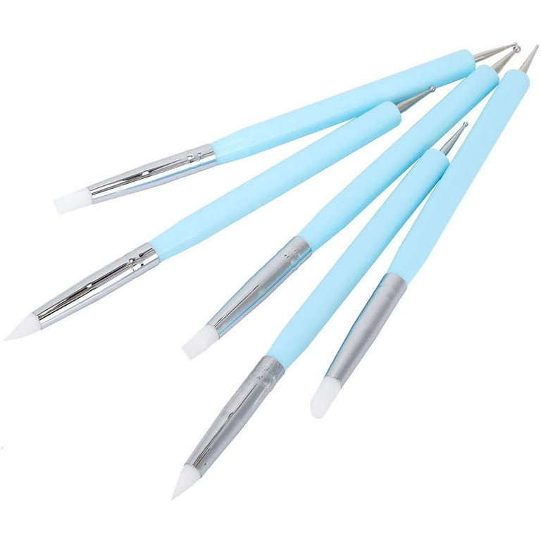 Silicone Brushes, Silicone Head Sculpture Tools Clay Sculpting Steel Two Head Sculpting Easy to Get Small Details for Crafts People for Shaping and