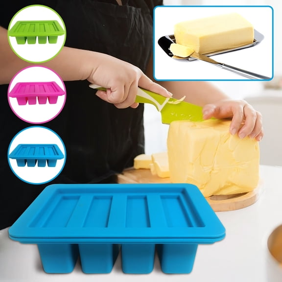 Silicone Butter Mold Container with Lid Non Stick Heat Resistant Dishwasher Safe Homemade Butter Making Accessory for Daily Kitchen Food Prep Use