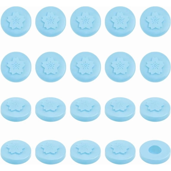 Silicone Button Covers for Jeans Round with Sakura Light Sky Blue 19x6mm Inner Diameter: 8mm diy