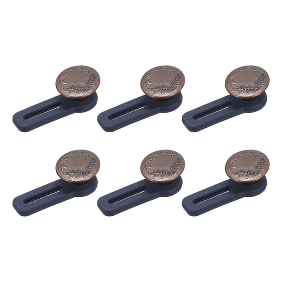 Silicone Button Extenders, 6pack - Jeans Waist  for Men and Women(Dark Copper)
