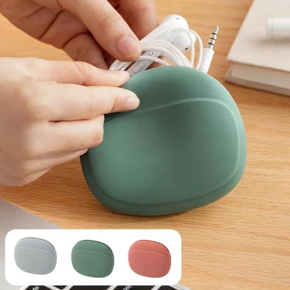 Silicone Cable Organizer Bag, Travel Cord Storage Case for Earphones and Chargers, , Assorted Colors