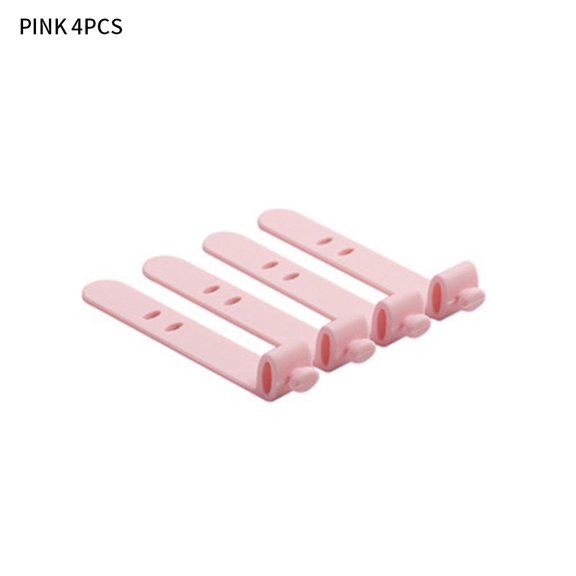 Silicone Cable Organizer Cozival 4-Pack Silicone Cable Organizer Set - Portable Data Buckle Straps for Headphones & Chargers, Creative Cord Management for Home & Travel, Cord Management Straps, Pink