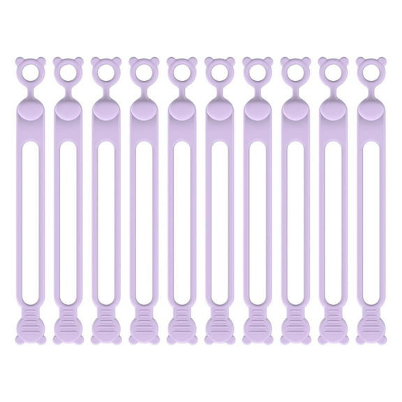 Silicone Cable Organizer, Self-Fastening Cord Winder, Reusable Data Cable Storage, Multi-Purpose Bundling Tie for Home Office Travel, 10-Pack, Tangle-Free Wire Management