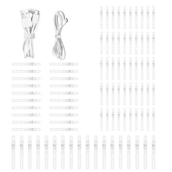 Silicone Cable Strap Ties Reusable Cord Management Organizer Ties with Locking Buckle Adjustable Wire Wrap Strap for Home Office Kitchen Car