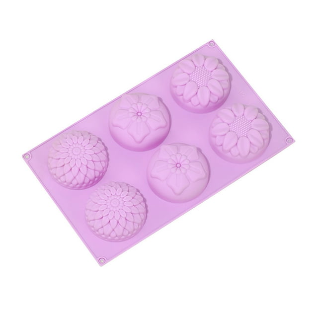 Silicone Cake Molds 6 Even Round 3 Kinds Of Flower Handmade Molds DIY