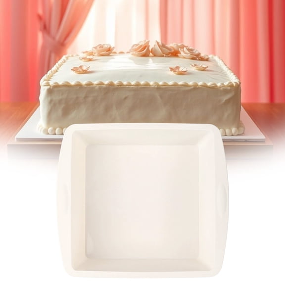 Silicone Cake Pan, Gaqring Food Grade Non-Stick Chiffon Cake, Heat Resistant Easy Clean Baking Tray for Bread Muffins, Beige
