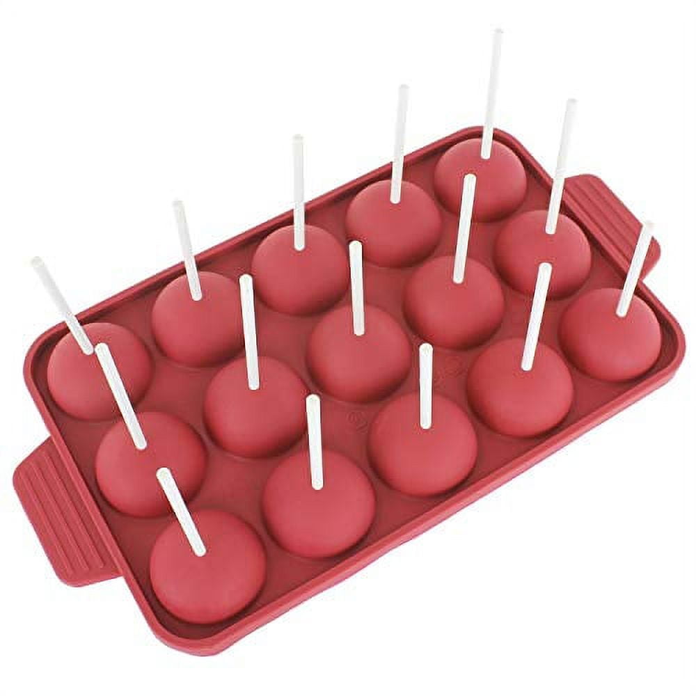 Moule à Cake Pops Silicone - 12 Cavités - Sans BPA - Rose - Pour Four Et Lave-vaisselle