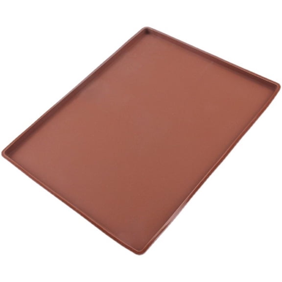 Silicone Cake Roll Mold with Non-Stick Bottom - Flexible Square Baking Pan for Swiss Roll, Sponge Cake, and Pastry Making, Includes Baking Tray and Hand Tool,brown