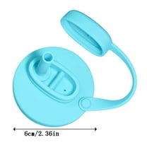 Silicone Can Lids with Straws, Reusable Can Covers for Drinks, Silicone Lid and Straw Set for Beverage Containers Blue