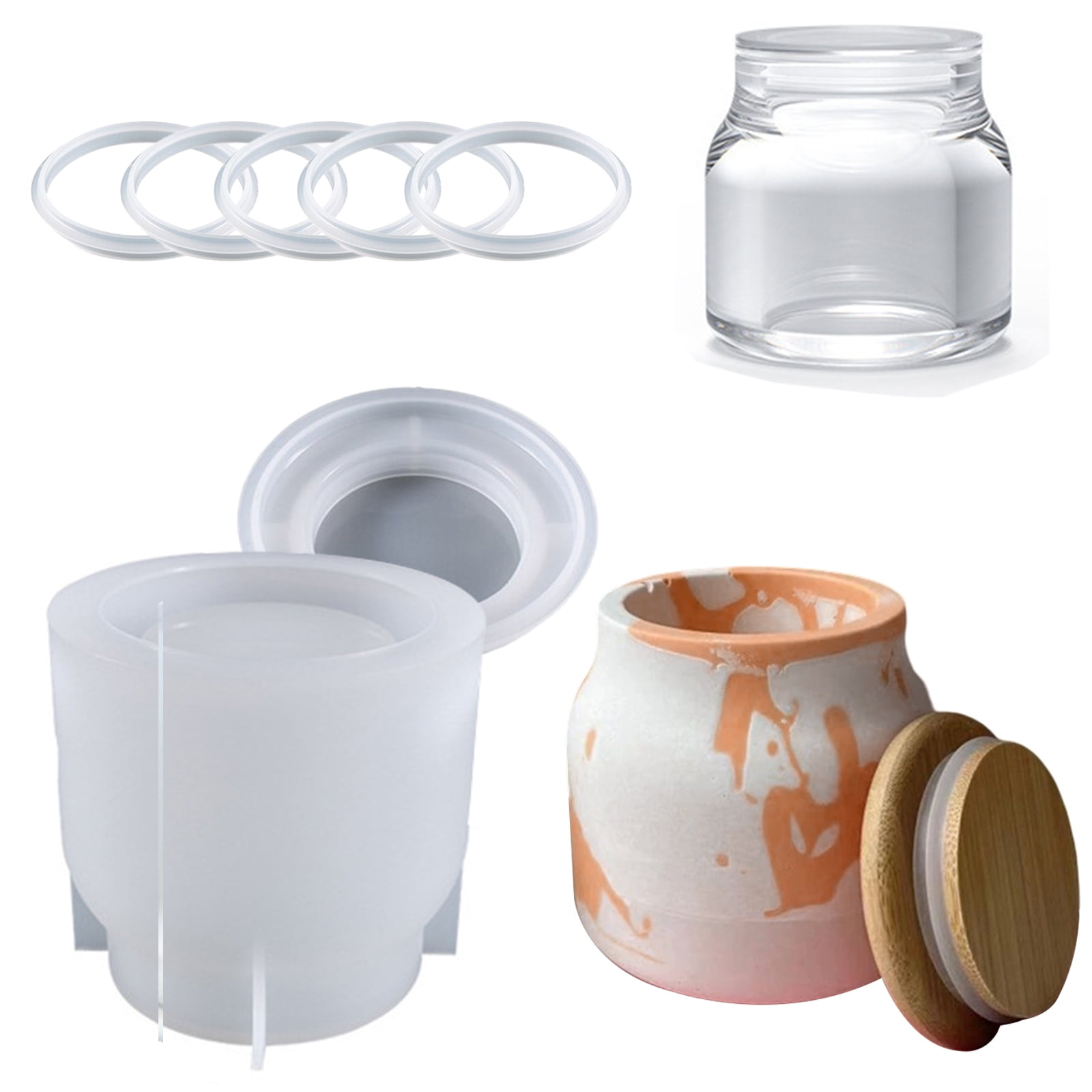 Silicone Candle Jar Molds With Lids Reusable Candle Making Supplies For
