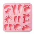 thumbnail image 1 of Silicone Candy Mold Pink 12 Cavity Summer Beach Shapes For Chocolate Cake Baking Resin Crafts 1 Pack, 1 of 6