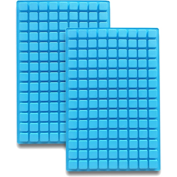 Silicone Candy Molds, 2 Pack 126-Cavity Mini Square Chocolate Molds for Gummy Jelly Truffles Pralines Caramels, Ice Cube Tray Molds