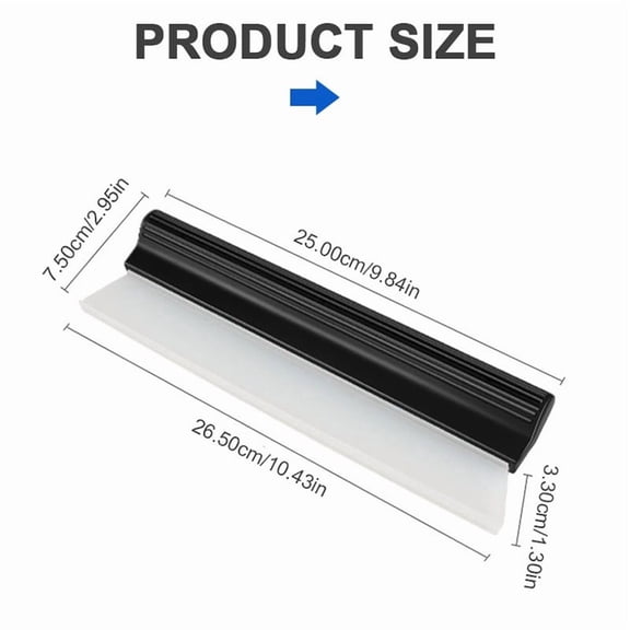 Silicone Car Window Squeegee V-Shaped Water Scraper With PP Handle For Auto Glass Cleaning Streak-Free Drying Tool 10-12 Inch(C)