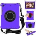 thumbnail image 1 of Silicone Case for Apple iPad 10.2" (9th/8th/7th Generation) & iPad Air 10.5-Inch (3rd Generation) & iPad Pro 10.5" Tablet - Shockproof Protective Stand Cover with Hand Holder /Shoulder Strap (Purple), 1 of 6