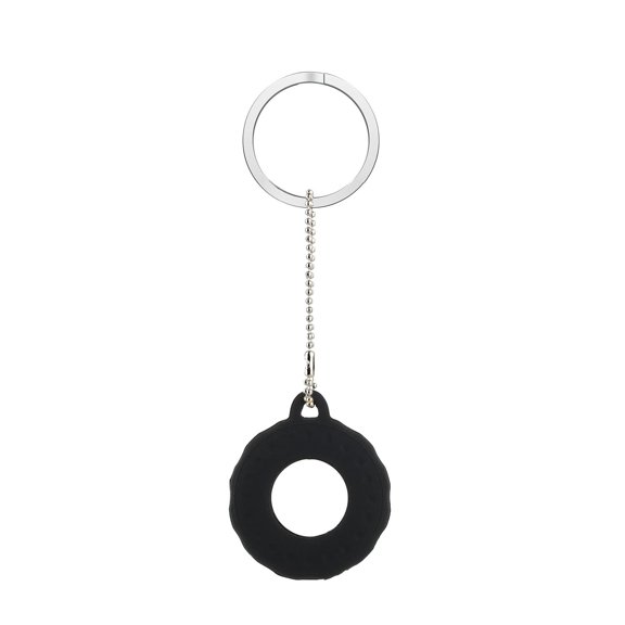 Silicone Case Compatible with Apple AirTag Premium Soft TPU Rubber Gel with Keychain Portable Tracker Holder Anti-Scratch Lightweight Cover for Air Tag by Xpm - Black
