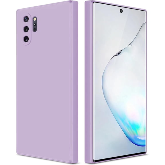 Silicone Case Compatible with Samsung Galaxy Note 10 Plus, Full Body Silky Soft Touch Phone Case with Camera Protection, Shockproof Cover with Microfiber Lining, Purple