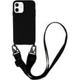 thumbnail image 1 of Silicone Case Compatible with iPhone 11 Pro Max, Adjustable Crossbody Necklace, Lanyard Neck Strap Protective Case Cover (Black, iPhone 11 Pro Max), 1 of 15