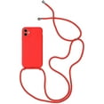 thumbnail image 1 of Silicone Case Compatible with iPhone X/Xs, Adjustable Crossbody Necklace, Lanyard Neck Strap Protective Case Cover (Red, iPhone X/Xs), 1 of 10
