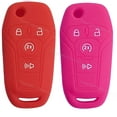 thumbnail image 1 of Silicone Case Cover Entry Skin Fob Protector for Ford F 150 250 350 Ranger Key (red and pink), 1 of 4