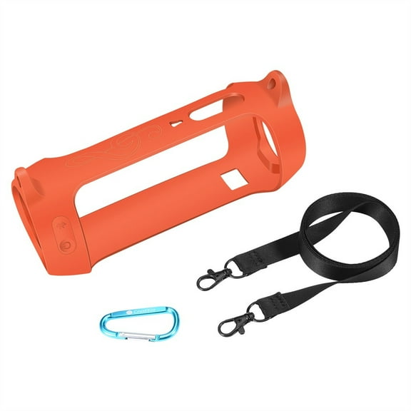 Silicone Case Cover With Strap Carabiner for JBL-Pulse 4 Bluetooth Speaker