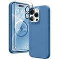 thumbnail image 1 of Silicone Case Designed for Apple iPhone 11 Pro Liquid Silicone Case, 3 in 1 Bundle Phone Case with Clear Tempered Glass and Camera Lens Shockproof Case for Apple iPhone 11 Pro,Aqua Blue, 1 of 7