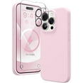 thumbnail image 1 of Silicone Case Designed for Apple iPhone 11 Pro Max Liquid Silicone Case, 3 in 1 Bundle Phone Case with Clear Tempered Glass and Camera Lens Shockproof Case for Apple iPhone 11 Pro Max,Light Pink, 1 of 7