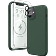 thumbnail image 1 of Entronix 3-in-1 Silicone Case Compatible with iPhone 12 Mini with 1 Screen Protector and 1 Camera Lens Guard, Green, 1 of 7
