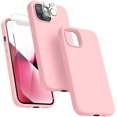 thumbnail image 1 of Entronix 3-in-1 Silicone Case Compatible with iPhone 14 Plus with Camera and Screen Protector, Light Pink, 1 of 8