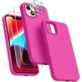 thumbnail image 1 of Entronix 5-in-1 Silicone Case Compatible with iPhone 14 Plus with Camera and Screen Protector, Hot Pink, 1 of 8