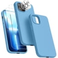thumbnail image 1 of Entronix 5-in-1 Silicone Case iPhone 14 Pro Max with Camera and Screen Protector, Aqua Blue, 1 of 8