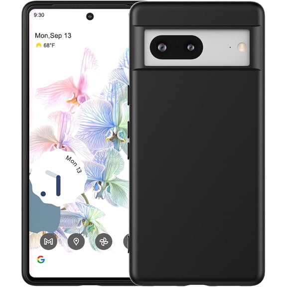 Silicone Case for Google Pixel 7, Pixel 7 Liquid Gel Rubber Bumper Case with Soft Microfiber Lining Cushion Slim Hard Shell Shockproof Protective Cover for Google Pixel 7 2022 (Black)