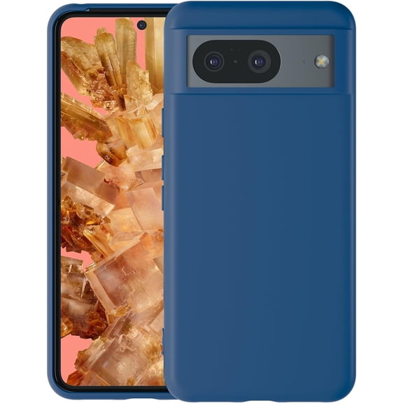 Silicone Case for Google Pixel 8, Pixel 8 Liquid Gel Rubber Bumper Case with Soft Microfiber Lining Cushion Slim Hard Shell Shockproof Protective Cover for Google Pixel 8 2023 (Blue)