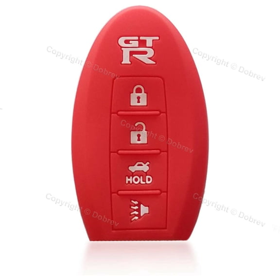 Silicone Case Keyless Entry Fob Protector Cover for GT-R GTR Smart Remote Key (red)