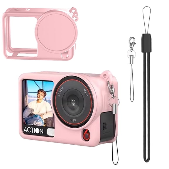 Silicone Case with Lens Cap for DJI OSMO Action 6, Full Protector Sleeve Soft Skin Protective Cover Anti-Drop Shell Lens Cover Housing for Action 6 Camera Case with Anti-Lost Lanyard