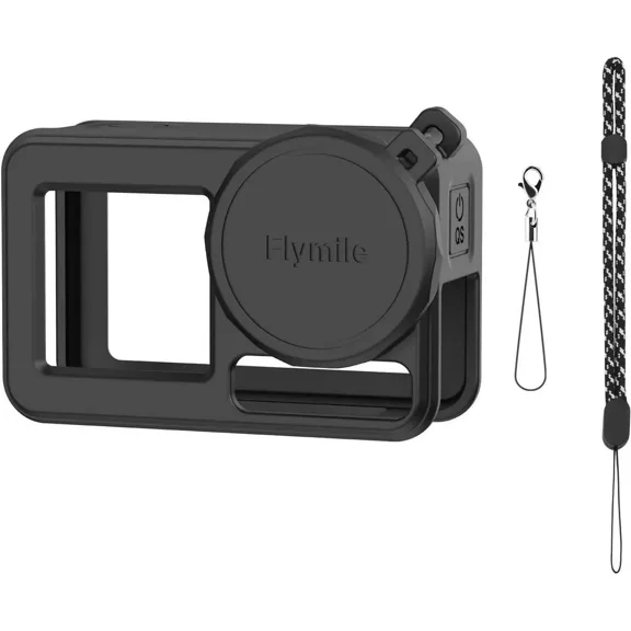 Silicone Case for OSMO Action 5 Pro, Shockproof Scratch-Resistant Protective Sleeve Cover Compatible with DJI Action 4/3, Camera Accessories with Lens Cap Wrist Strap Rope