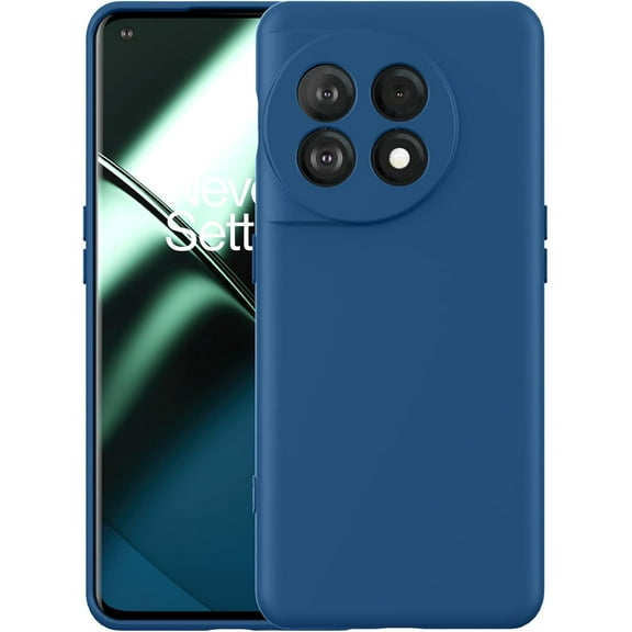 Silicone Case for OnePlus 11, Liquid Gel Rubber Bumper Case with Soft Microfiber Lining Cushion Slim Hard Shell Shockproof Protective Cover for OnePlus 11 5G 2023 (Blue)