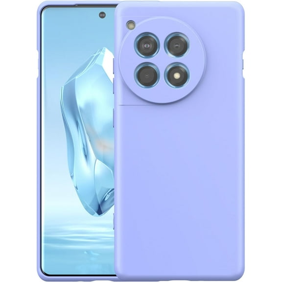 Silicone Case for OnePlus 12R/OnePlus Ace 3, Liquid Gel Rubber Bumper Case with Soft Microfiber Lining Cushion Slim Hard Shell Shockproof Protective Cover for OnePlus 12R 5G 2024 (Purple)