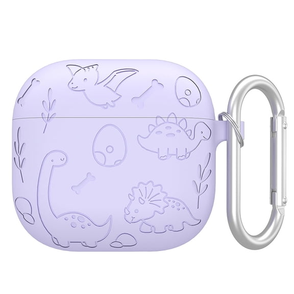 Silicone Case Protector with Carabiner Cute Case Cover for AirPods 4 Gen (2024 Purple)