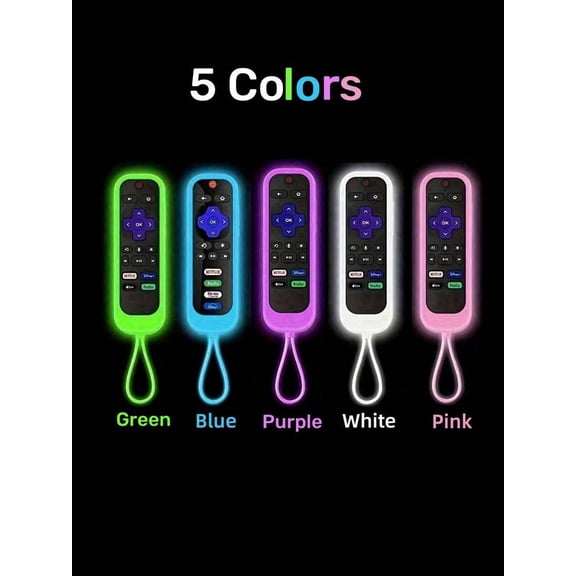 Silicone Case for Roku TV Remote, Protective Anti-Slip Cover for Roku Voice and Simple Remote, Shockproof Skin with Hand Strap, Replacement Sleeve for Roku Streaming Stick and Player