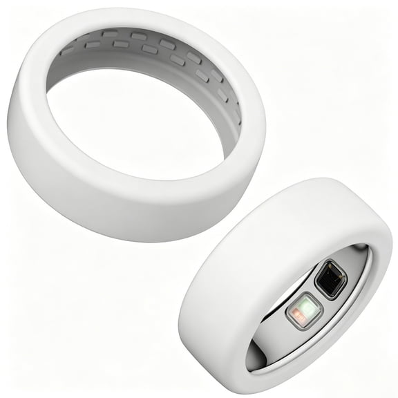 Silicone Case for Smart Ring 5, Soft Anti Scratch Protective Sleeve Ring Guard for Smart Ring 5 Size 6-9, Lightweight Sensor Friendly Cover (White, 1 PC)